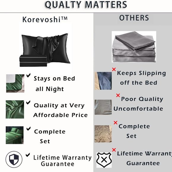 NEW 4 Pcs Satin Sheets -Silky Soft Extra Deep Pocket  Sheet Sets - Picture 15 of 16